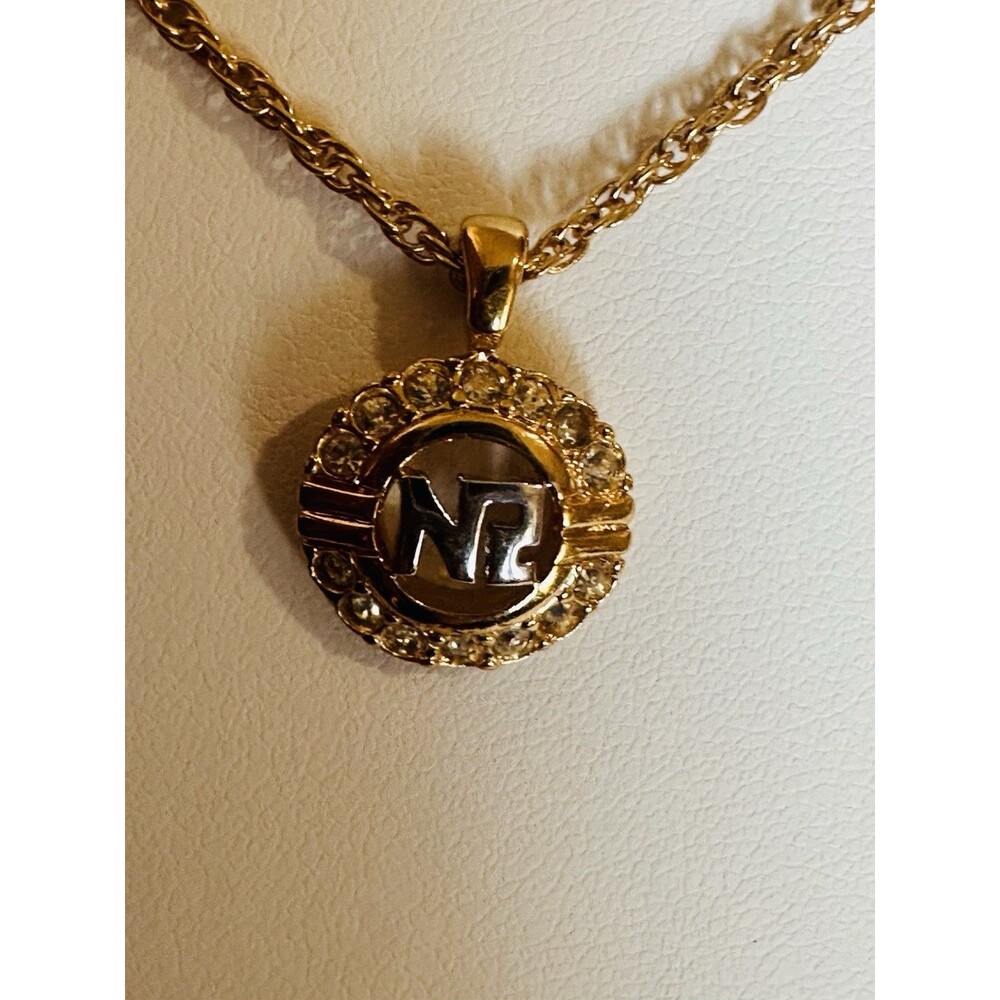 NINA RICCI Rhinestone necklace pendant accessory for women, gold and silver